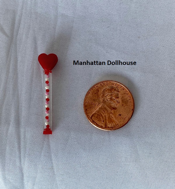 Miniature Red Heart Baton - Click Image to Close
